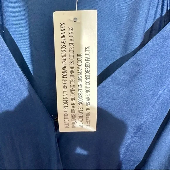 Young Fabulous & Broke NWT Wrap Royal Jewel Blue Mini V-Neck Mini Dress - Picture 9 of 16